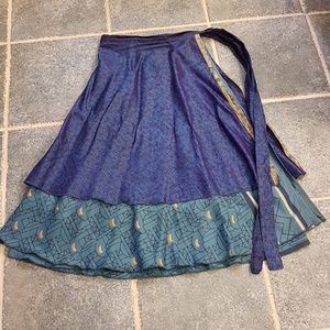 Reversible silk skirt